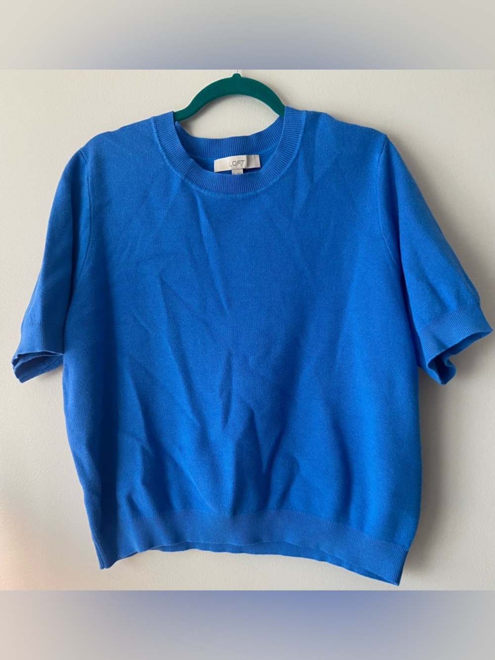 LOFT Blue Short Sleeve Knit Tee